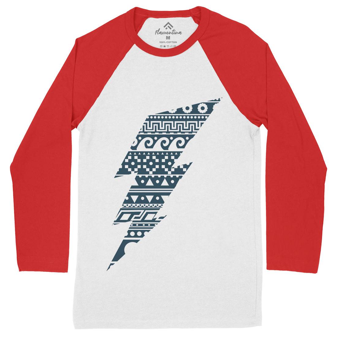 Thunderbolt Mens Long Sleeve Baseball T-Shirt Retro B089