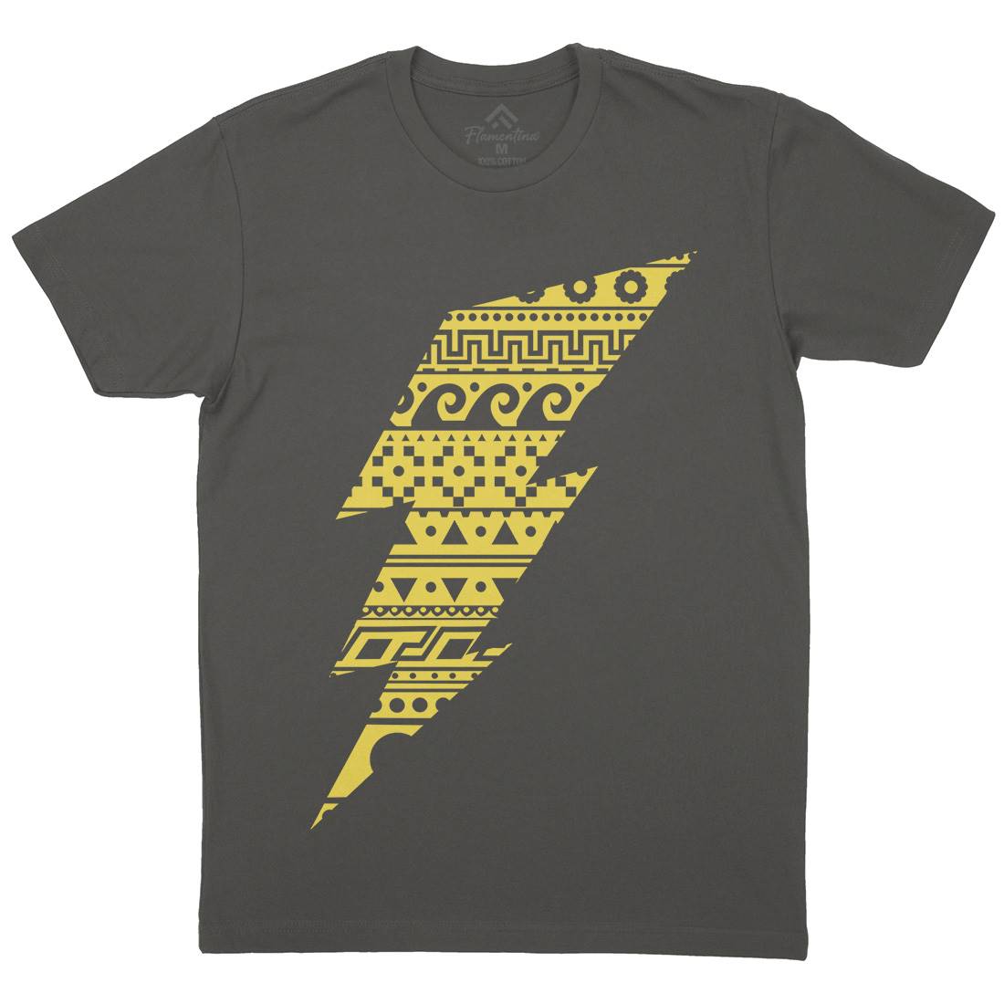 Thunderbolt Mens Organic Crew Neck T-Shirt Retro B089