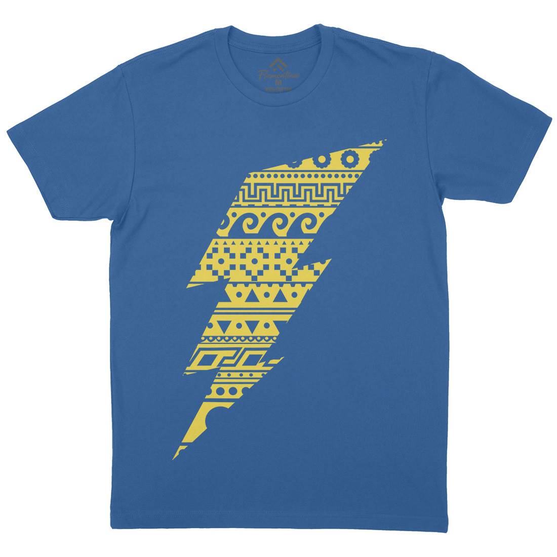 Thunderbolt Mens Organic Crew Neck T-Shirt Retro B089