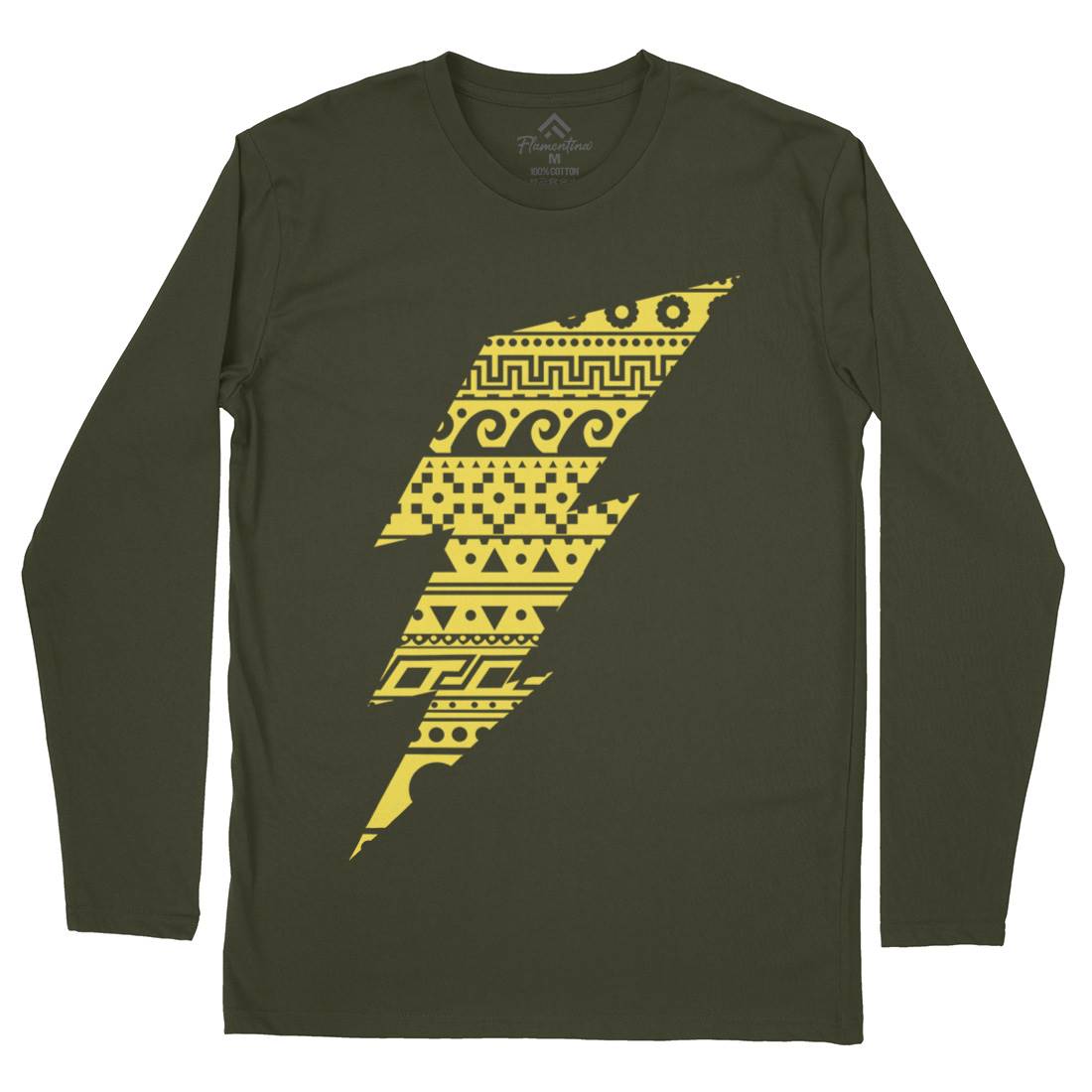 Thunderbolt Mens Long Sleeve T-Shirt Retro B089