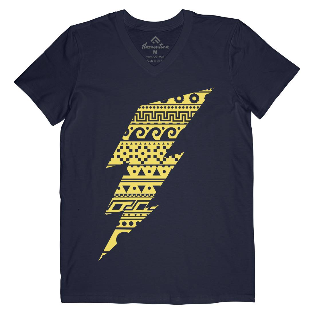 Thunderbolt Mens V-Neck T-Shirt Retro B089