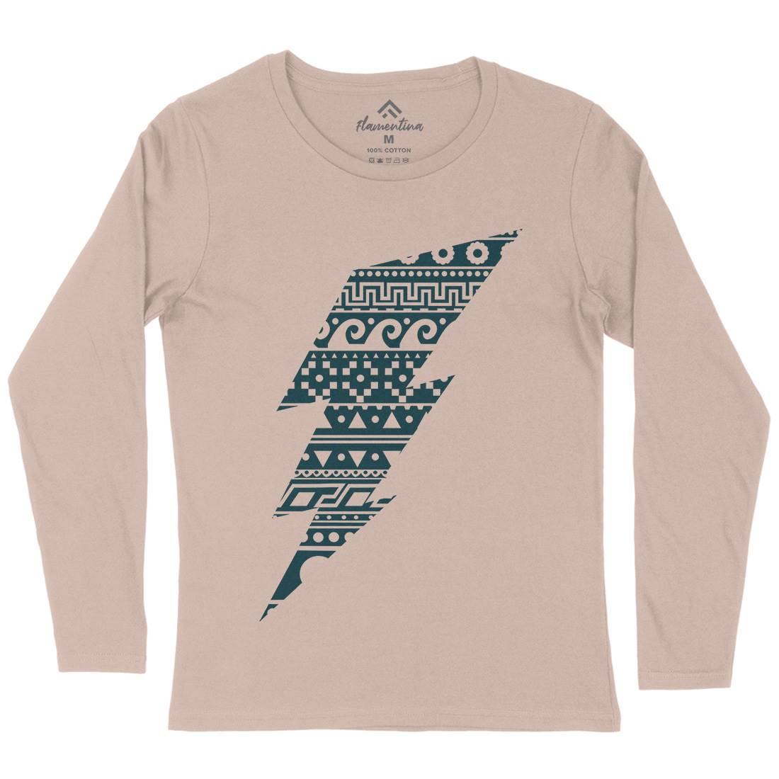 Thunderbolt Womens Long Sleeve T-Shirt Retro B089