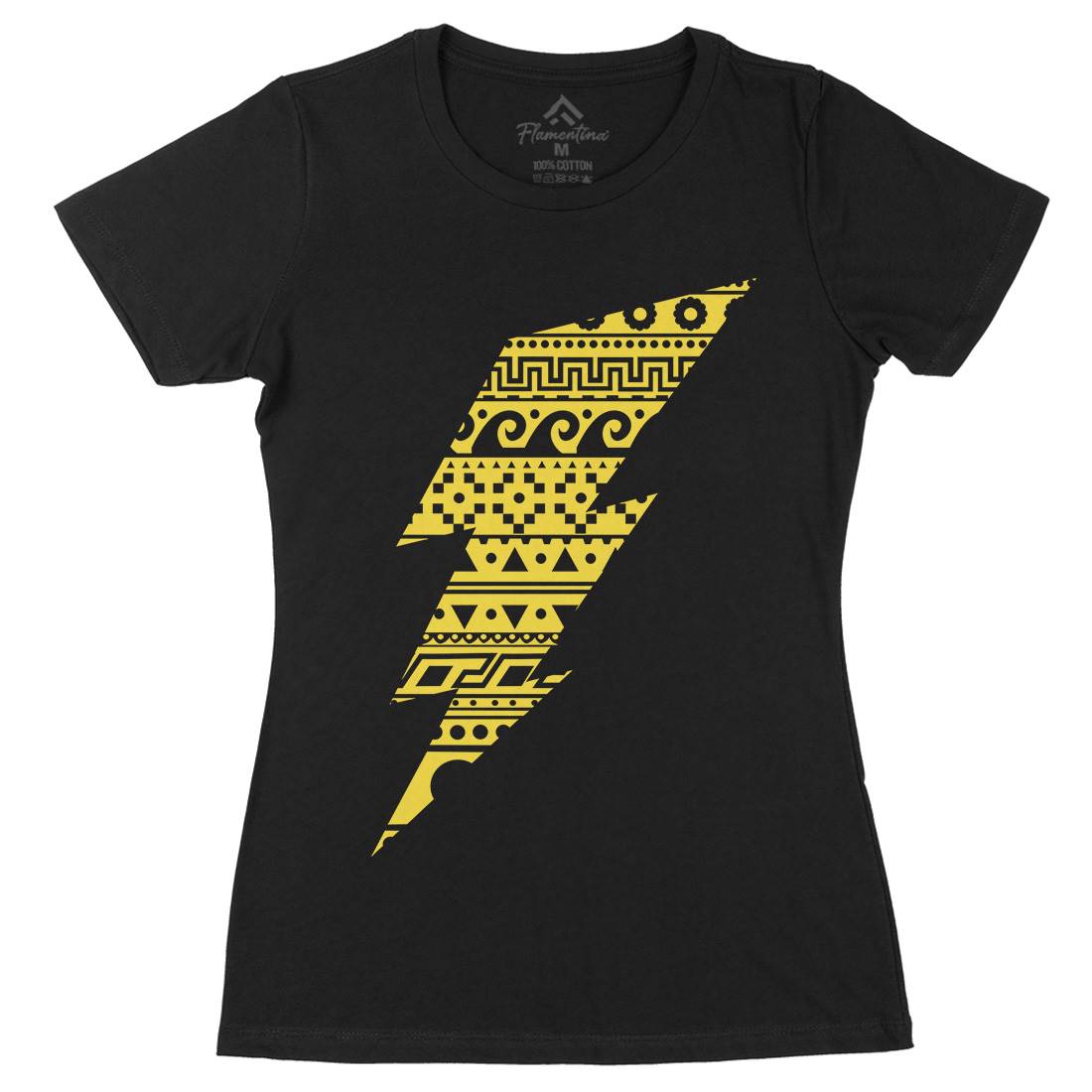 Thunderbolt Womens Organic Crew Neck T-Shirt Retro B089