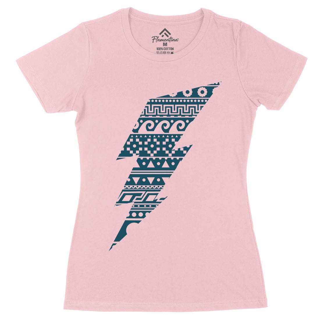 Thunderbolt Womens Organic Crew Neck T-Shirt Retro B089
