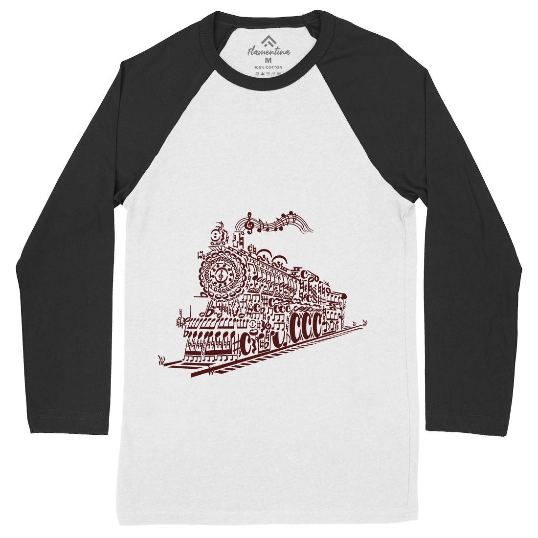Train Song Mens Long Sleeve Baseball T-Shirt Vehicles B090