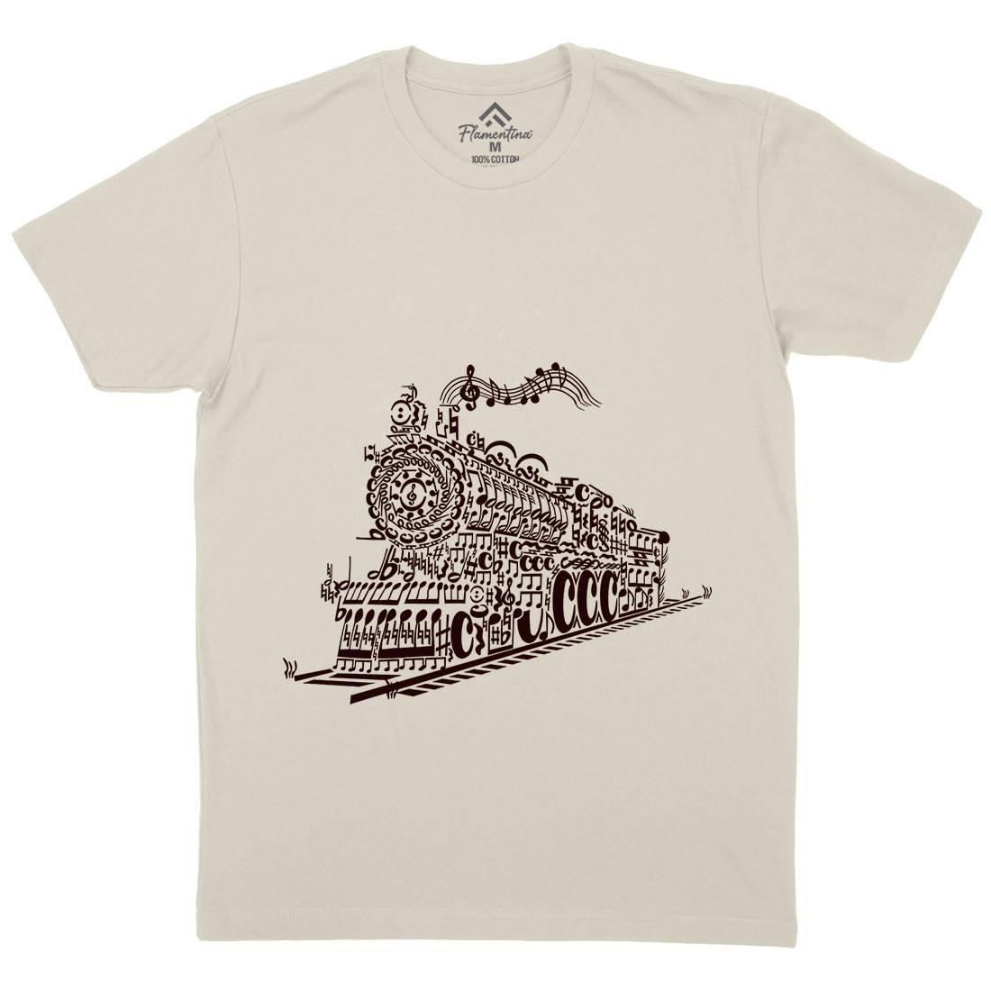 Train Song Mens Organic Crew Neck T-Shirt Vehicles B090