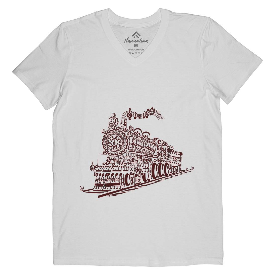 Train Song Mens Organic V-Neck T-Shirt Vehicles B090