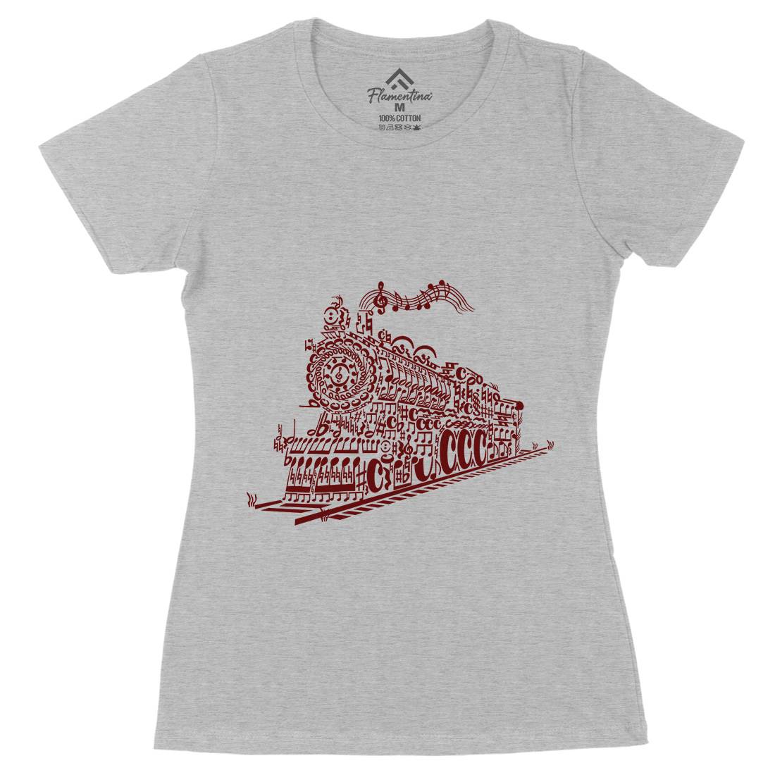 Train Song Womens Organic Crew Neck T-Shirt Vehicles B090