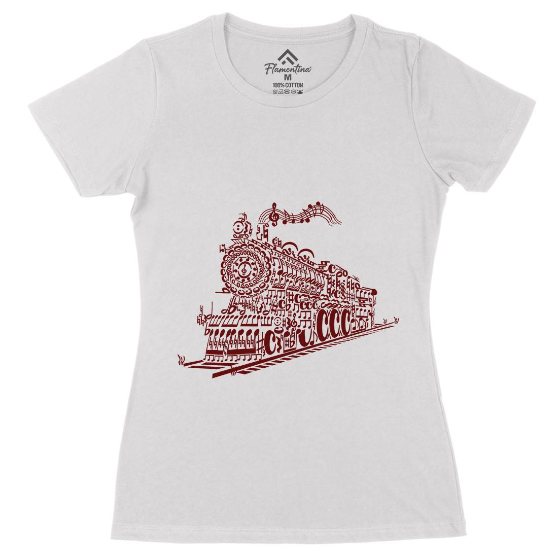Train Song Womens Organic Crew Neck T-Shirt Vehicles B090