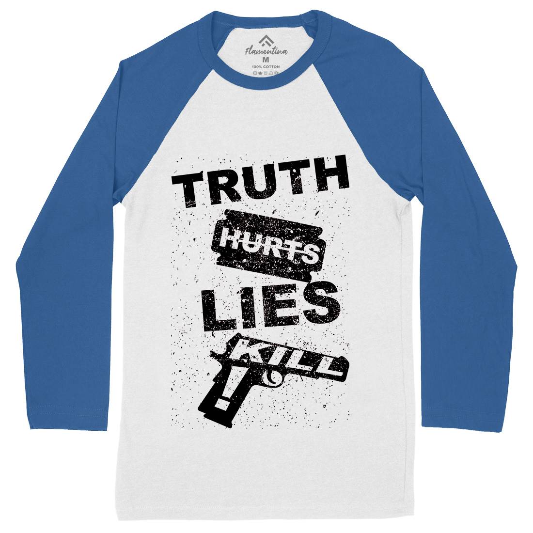 Truth Hurts Mens Long Sleeve Baseball T-Shirt Peace B091