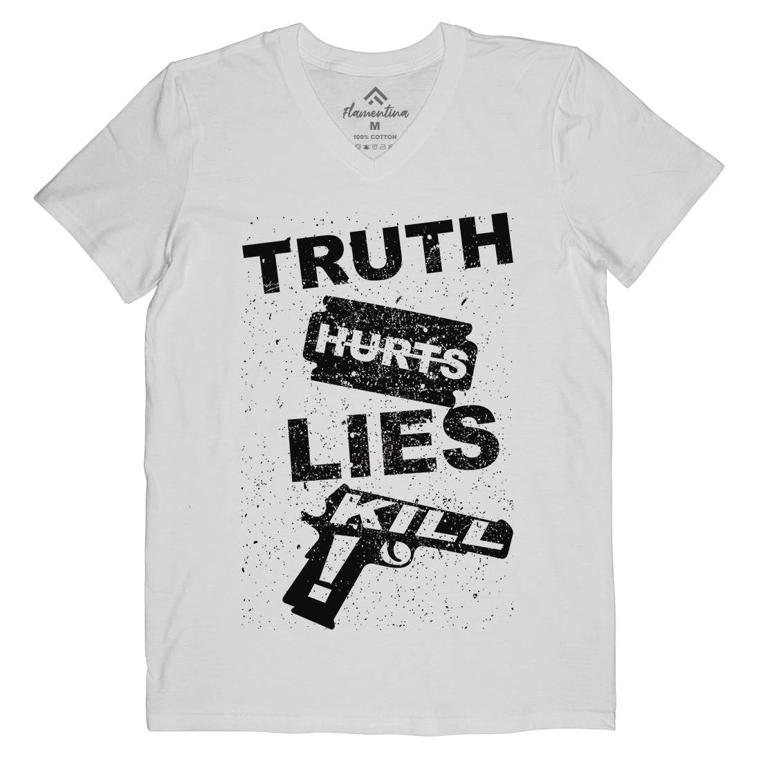 Truth Hurts Mens V-Neck T-Shirt Peace B091