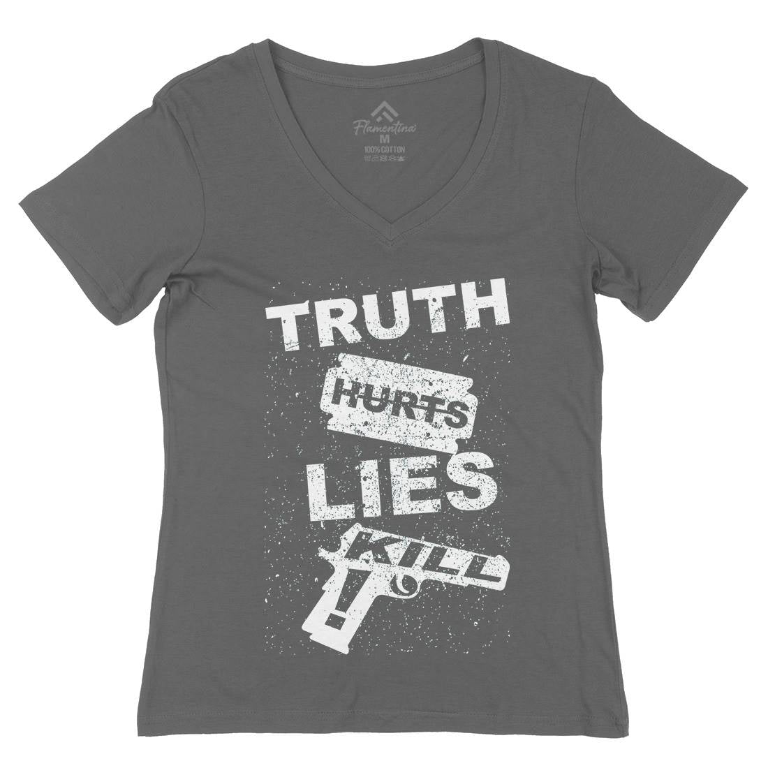 Truth Hurts Womens Organic V-Neck T-Shirt Peace B091