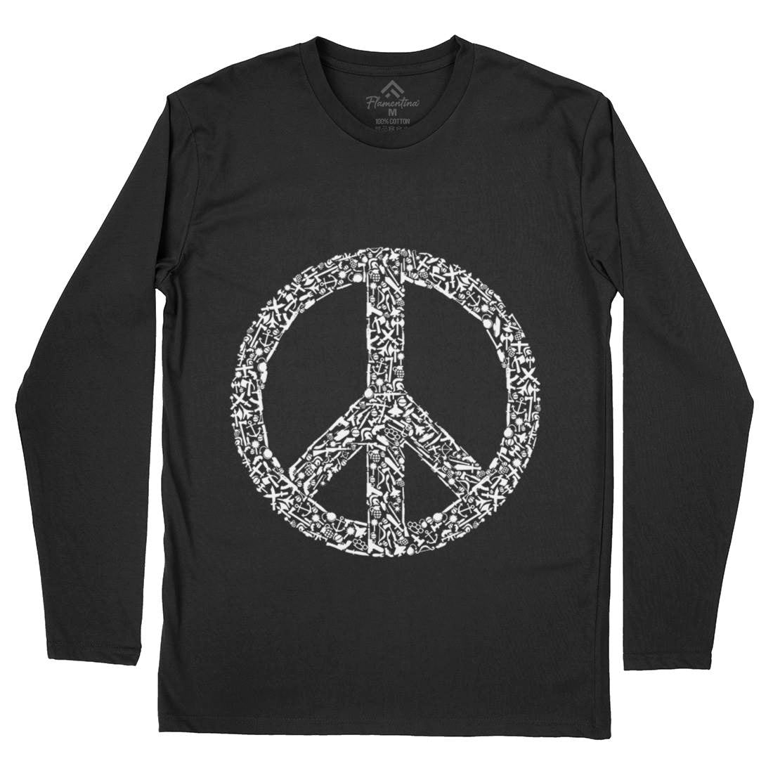 War Mens Long Sleeve T-Shirt Peace B093