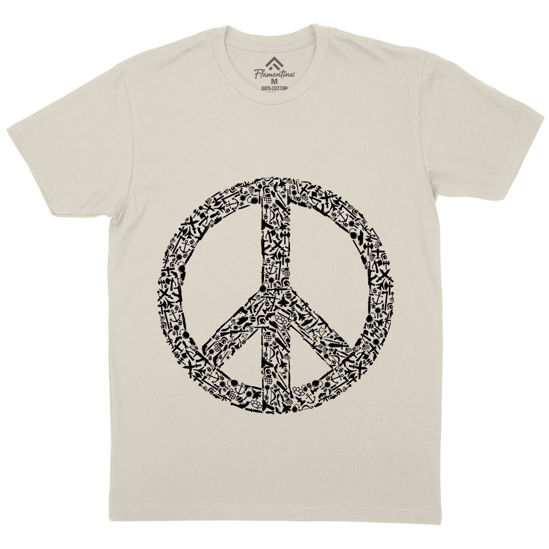 War Mens Organic Crew Neck T-Shirt Peace B093