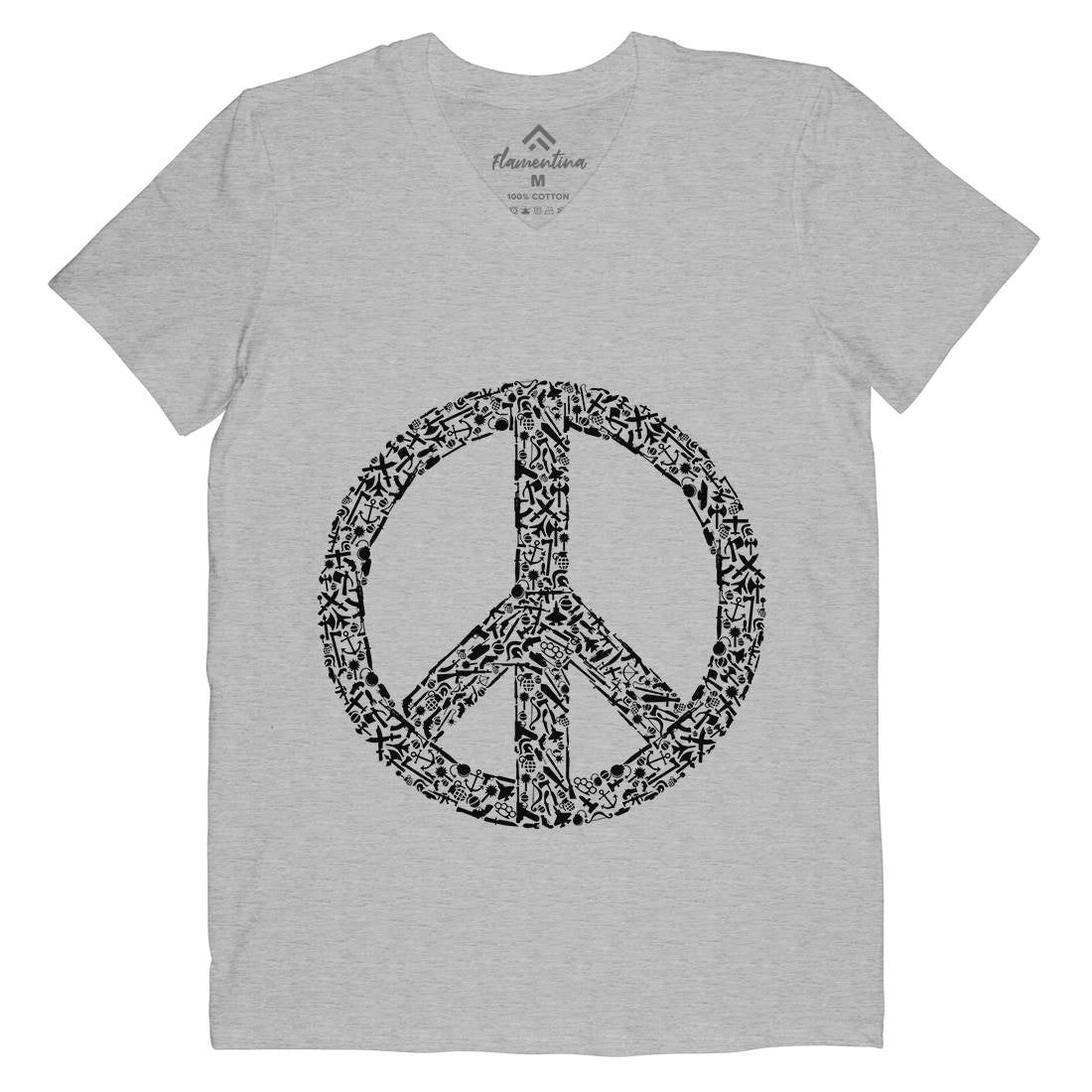 War Mens Organic V-Neck T-Shirt Peace B093