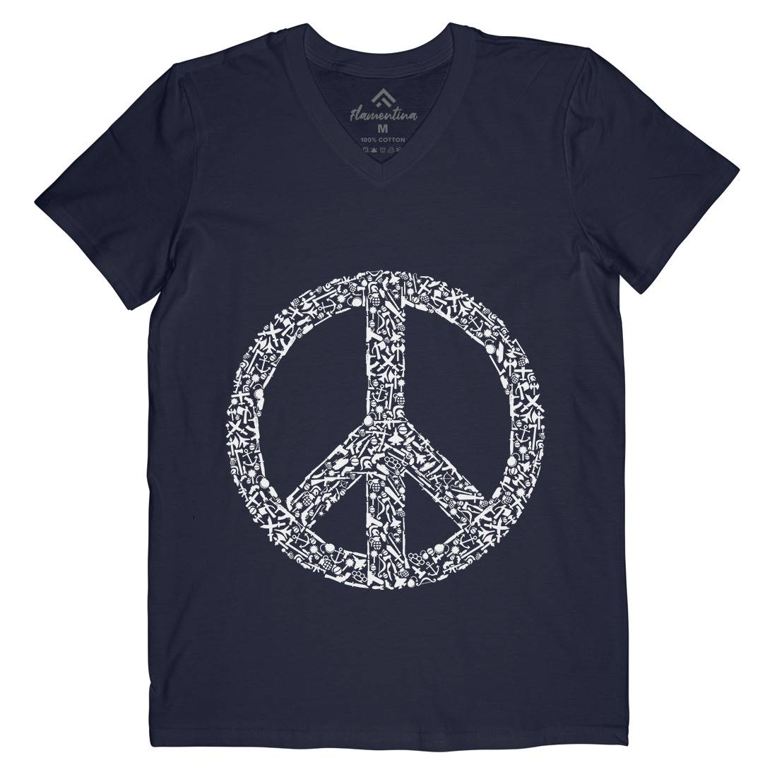 War Mens Organic V-Neck T-Shirt Peace B093