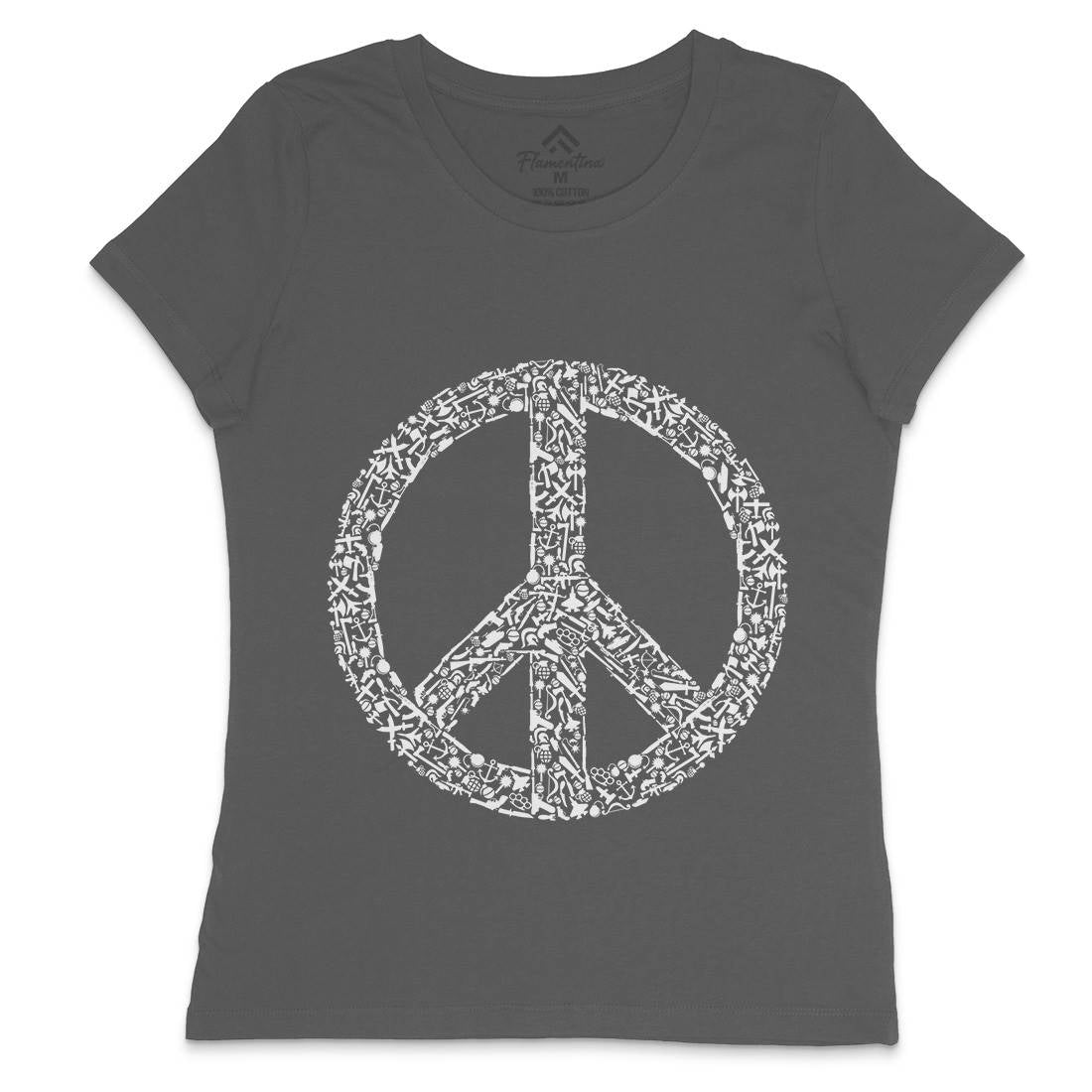 War Womens Crew Neck T-Shirt Peace B093