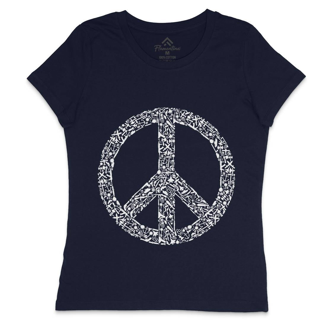 War Womens Crew Neck T-Shirt Peace B093