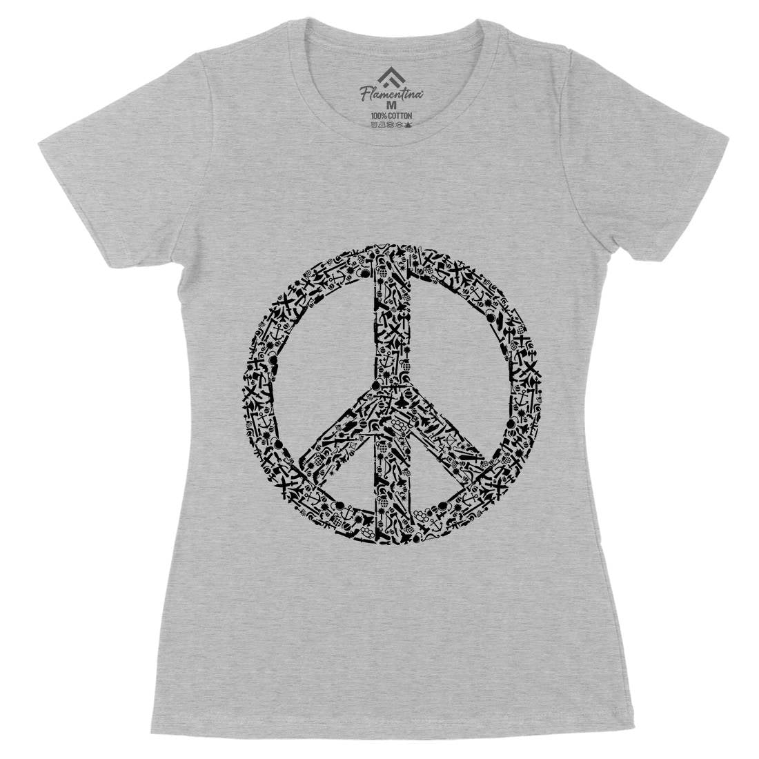 War Womens Organic Crew Neck T-Shirt Peace B093
