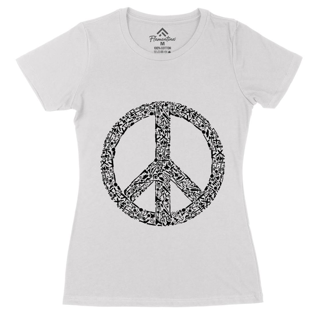 War Womens Organic Crew Neck T-Shirt Peace B093