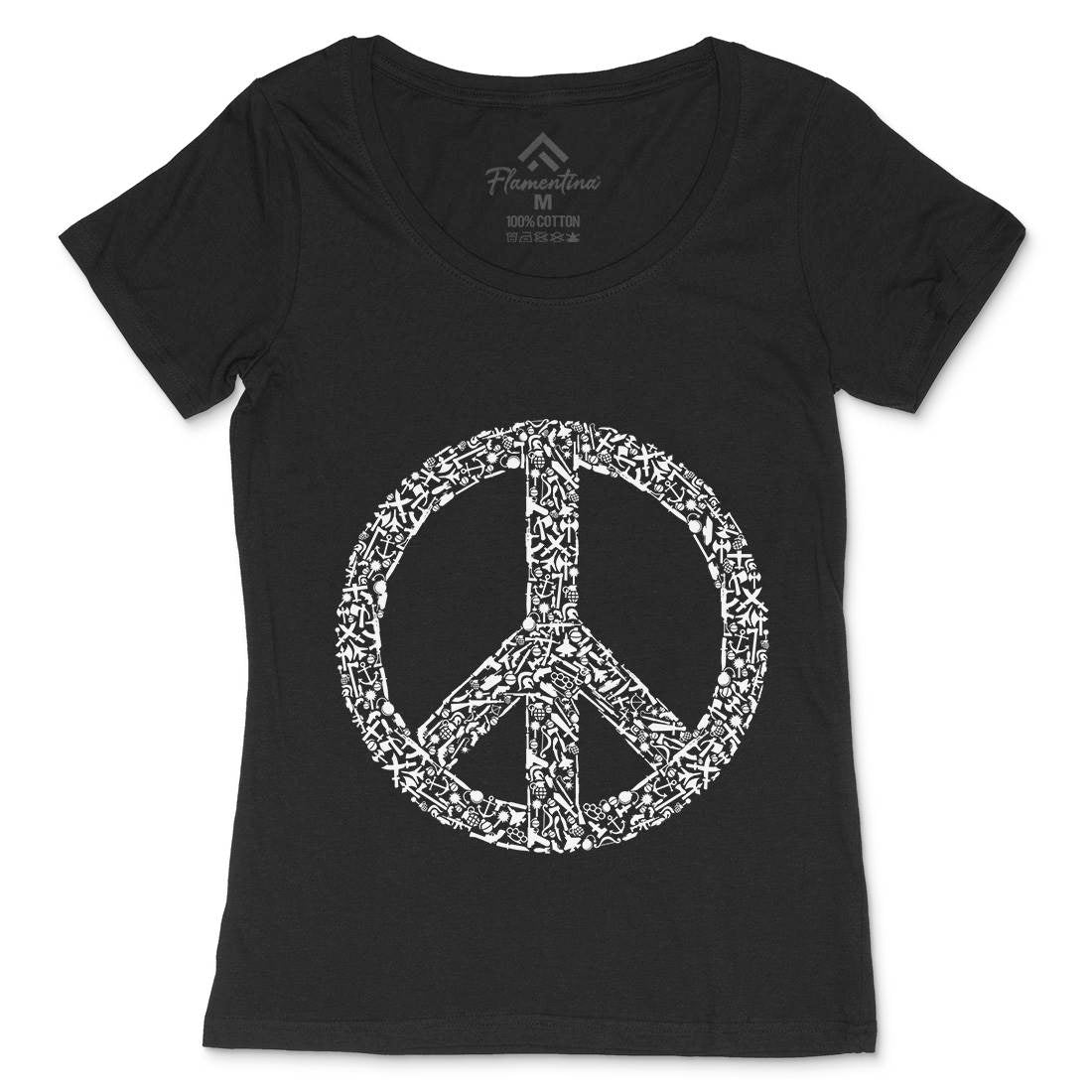 War Womens Scoop Neck T-Shirt Peace B093