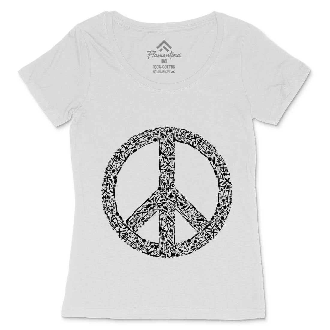 War Womens Scoop Neck T-Shirt Peace B093