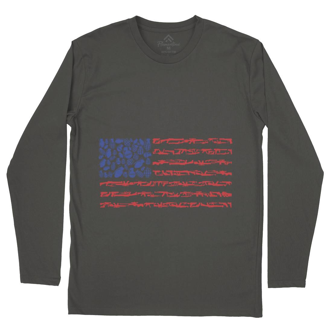 Weapon Flag Mens Long Sleeve T-Shirt Army B094