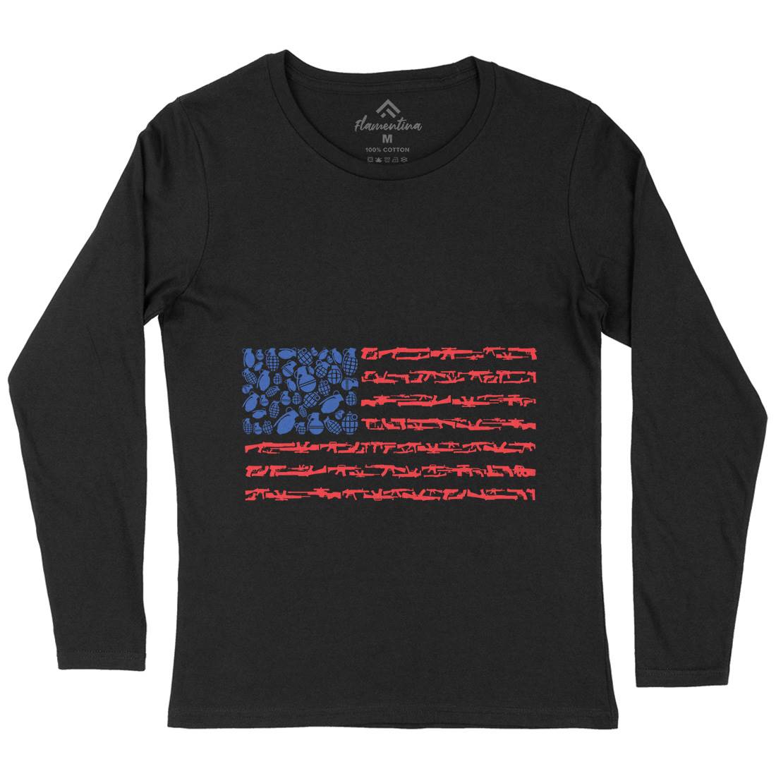 Weapon Flag Womens Long Sleeve T-Shirt Army B094