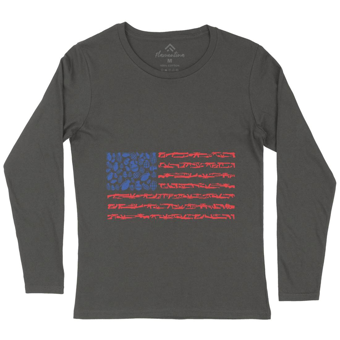 Weapon Flag Womens Long Sleeve T-Shirt Army B094