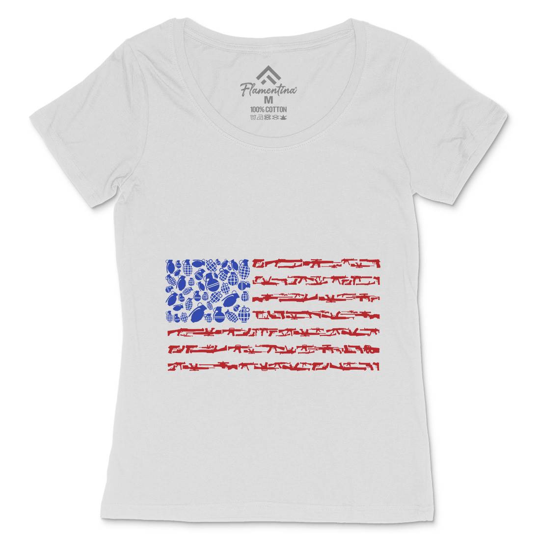 Weapon Flag Womens Scoop Neck T-Shirt Army B094
