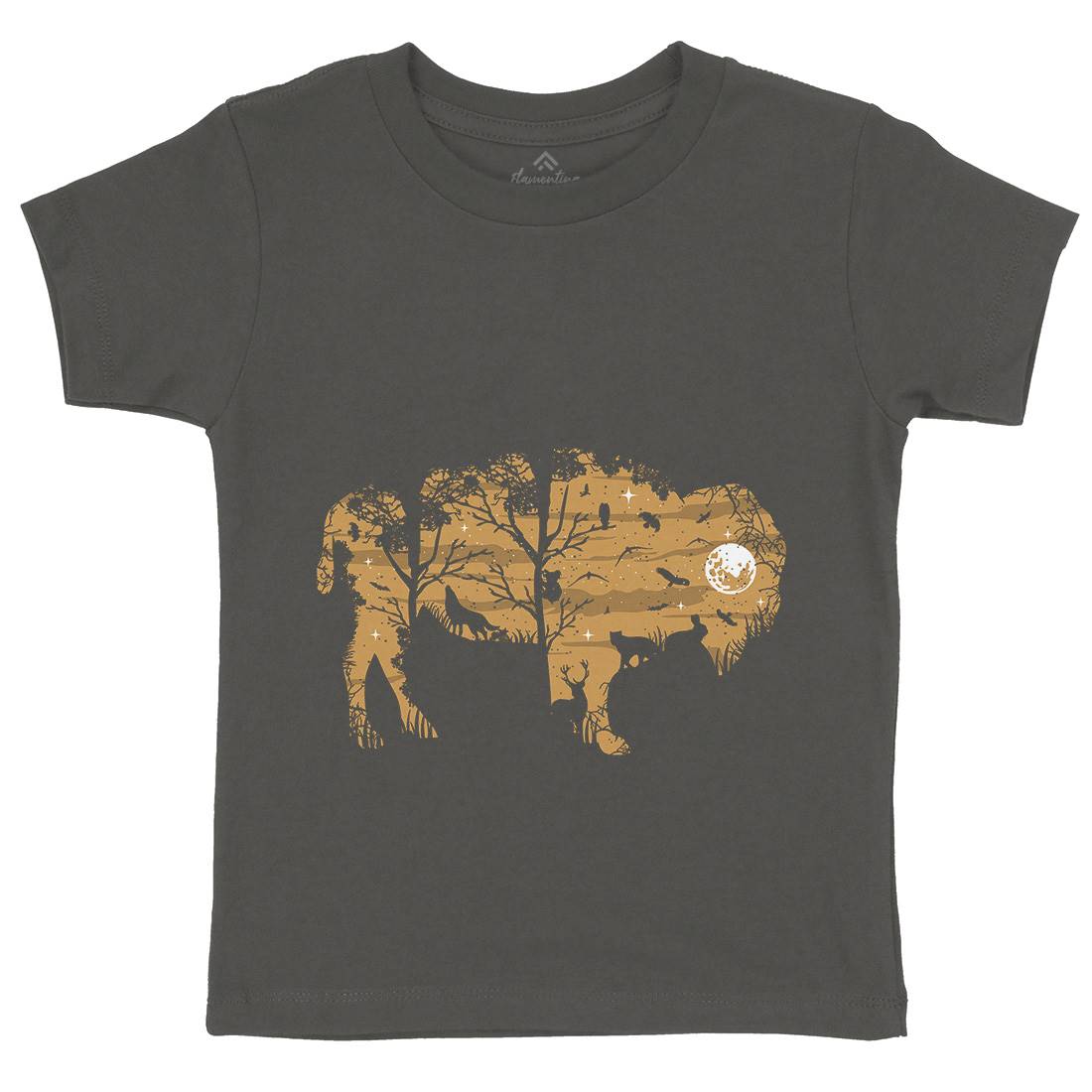 Wild Bison Kids Crew Neck T-Shirt Animals B095