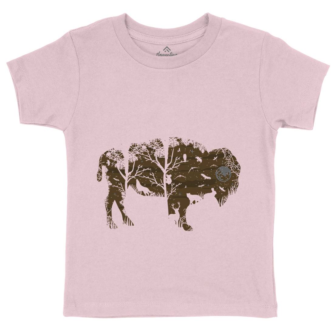 Wild Bison Kids Organic Crew Neck T-Shirt Animals B095