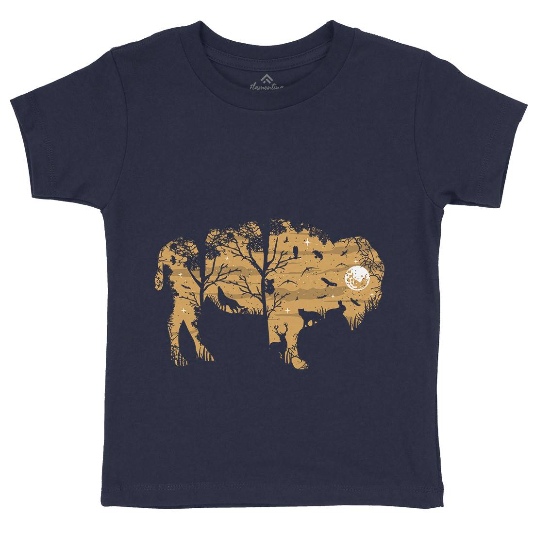 Wild Bison Kids Crew Neck T-Shirt Animals B095