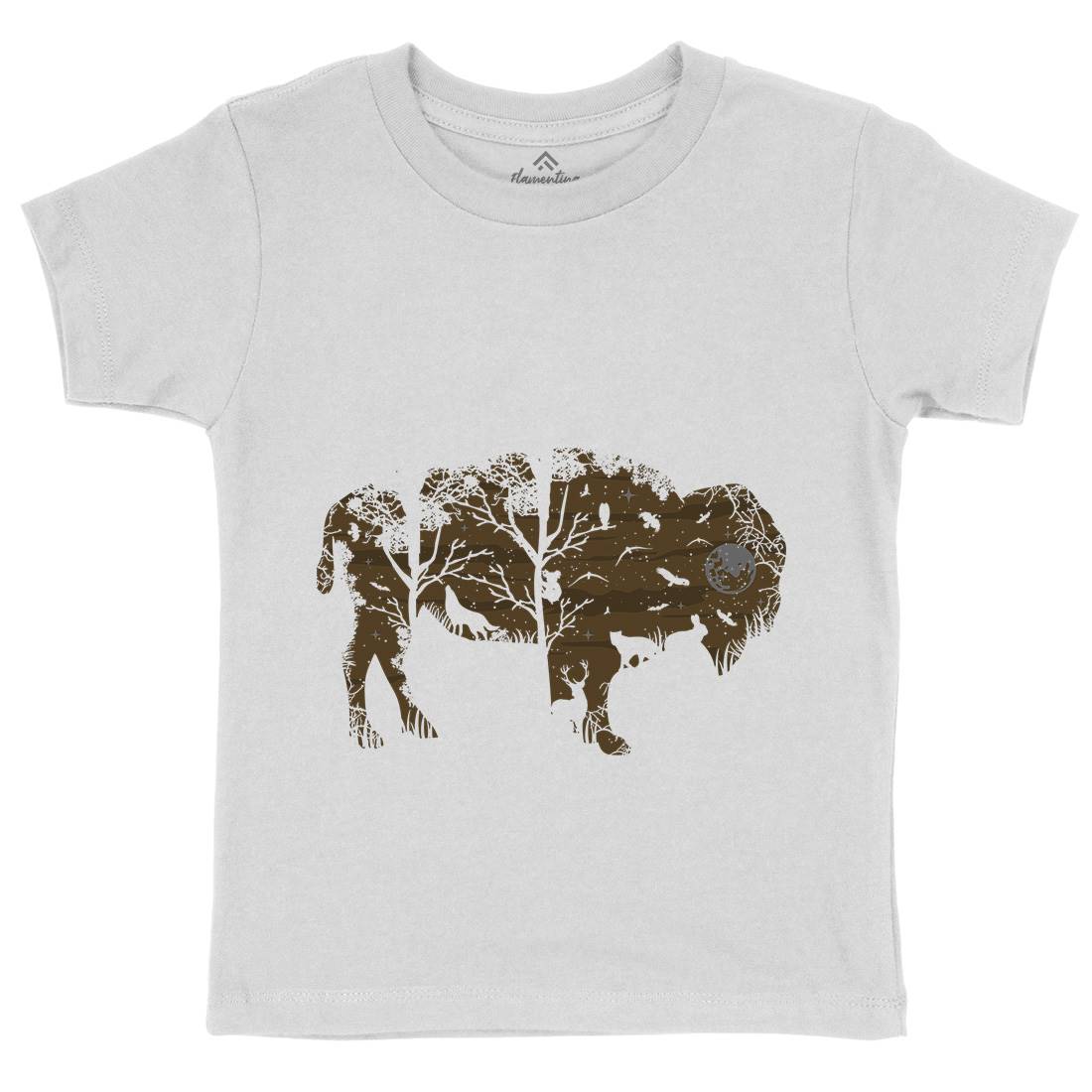 Wild Bison Kids Organic Crew Neck T-Shirt Animals B095