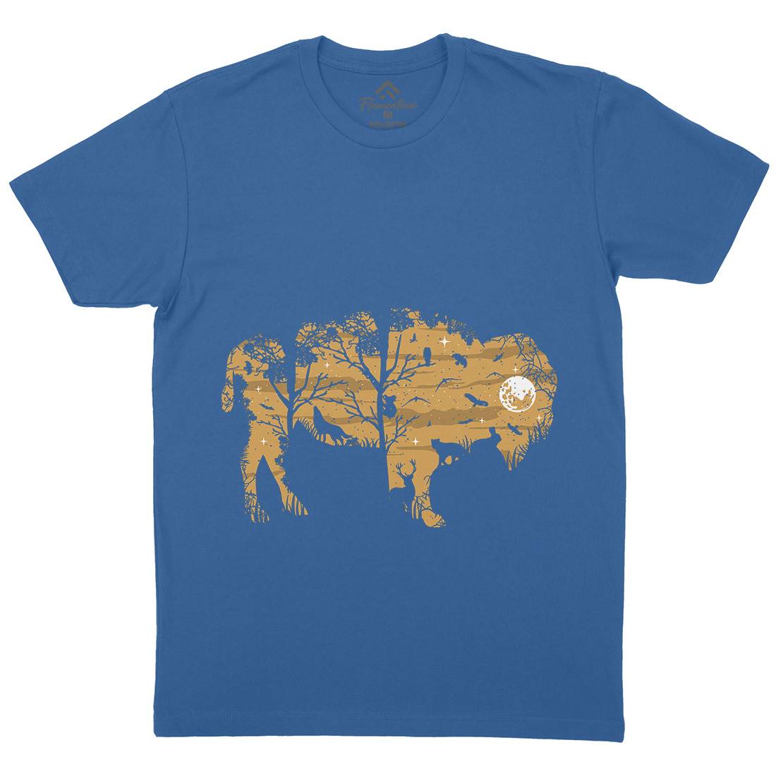 Wild Bison Mens Organic Crew Neck T-Shirt Animals B095