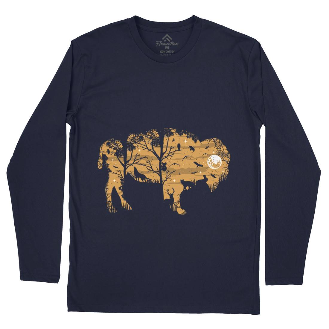 Wild Bison Mens Long Sleeve T-Shirt Animals B095