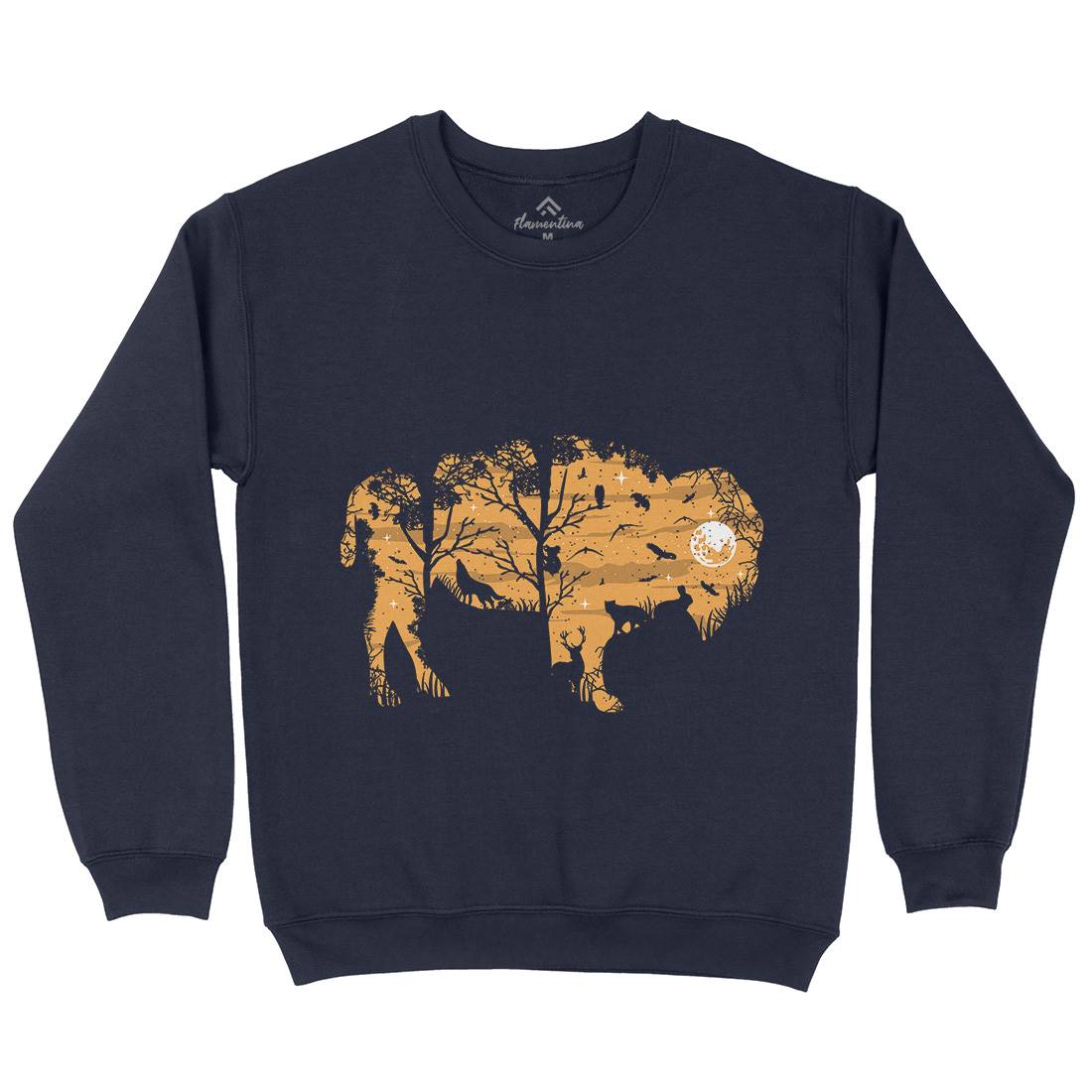 Wild Bison Mens Crew Neck Sweatshirt Animals B095