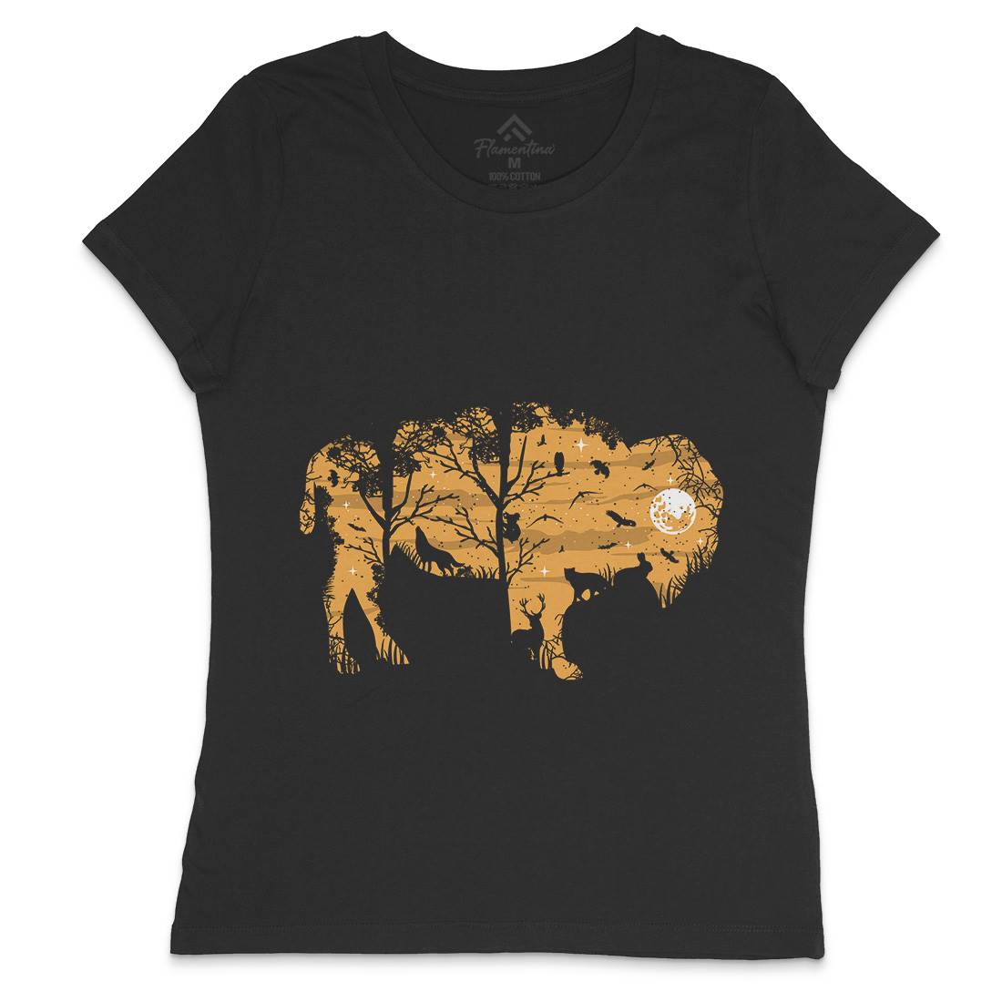Wild Bison Womens Crew Neck T-Shirt Animals B095