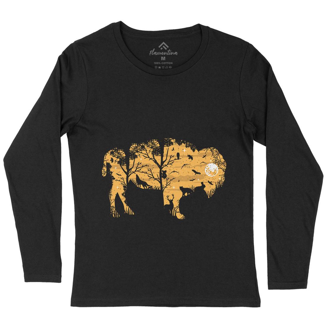 Wild Bison Womens Long Sleeve T-Shirt Animals B095