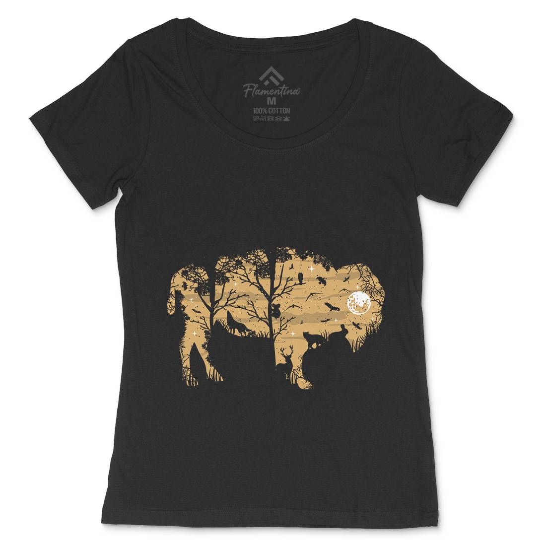 Wild Bison Womens Scoop Neck T-Shirt Animals B095