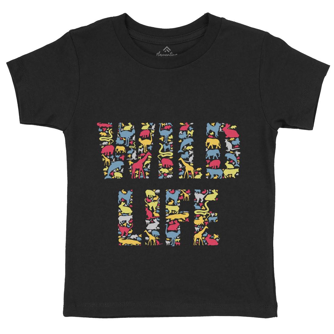 Wild Life Kids Crew Neck T-Shirt Animals B096