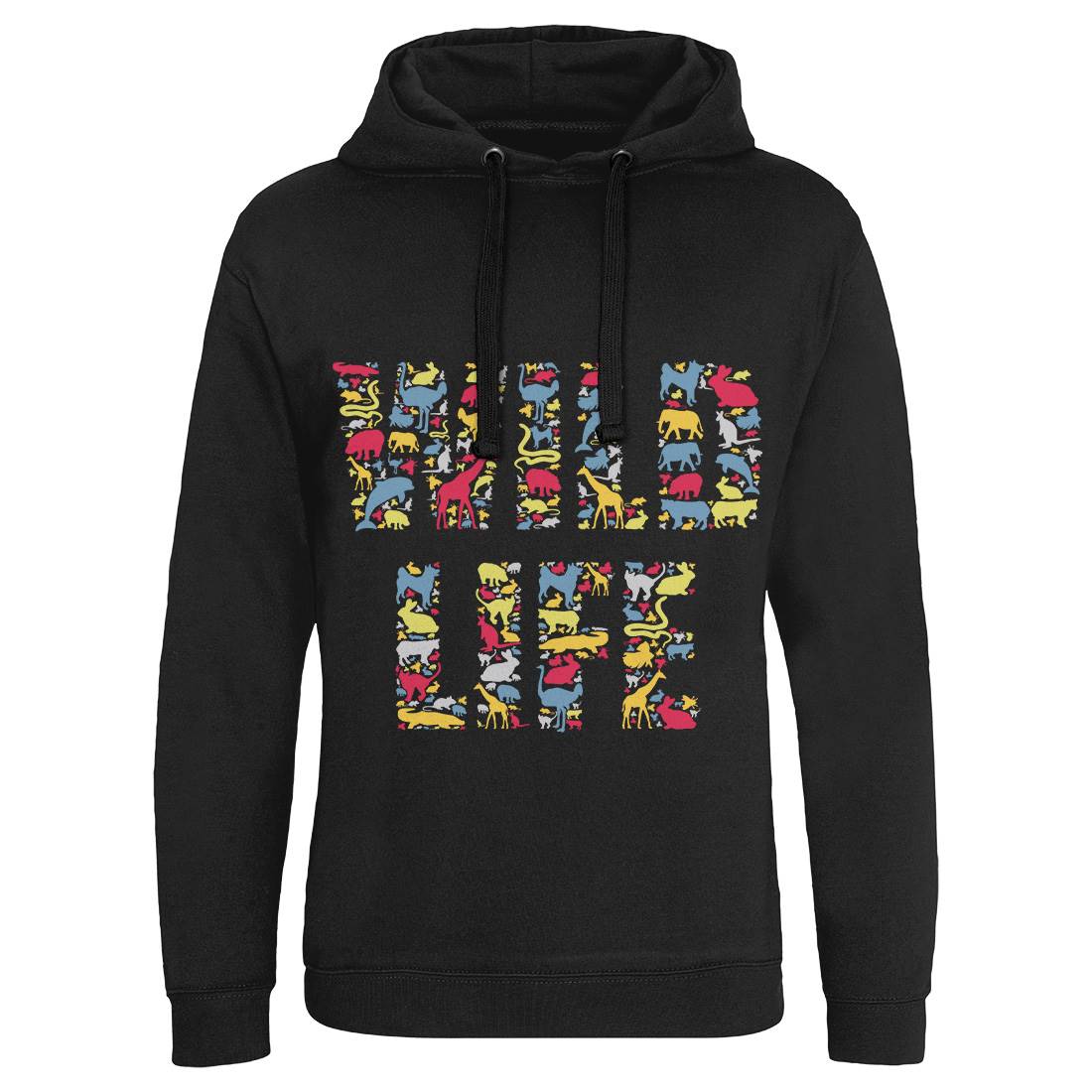 Wild Life Mens Hoodie Without Pocket Animals B096