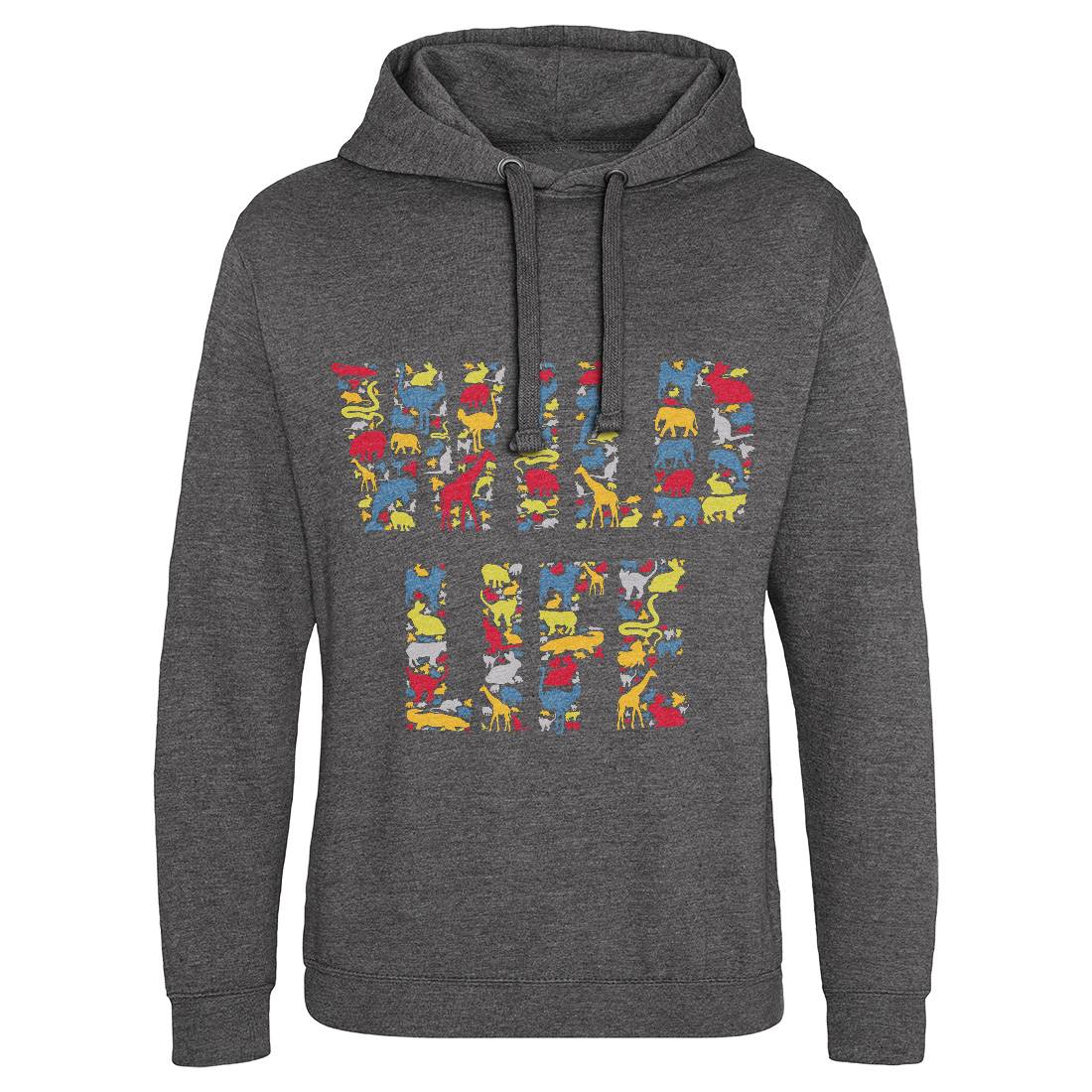 Wild Life Mens Hoodie Without Pocket Animals B096