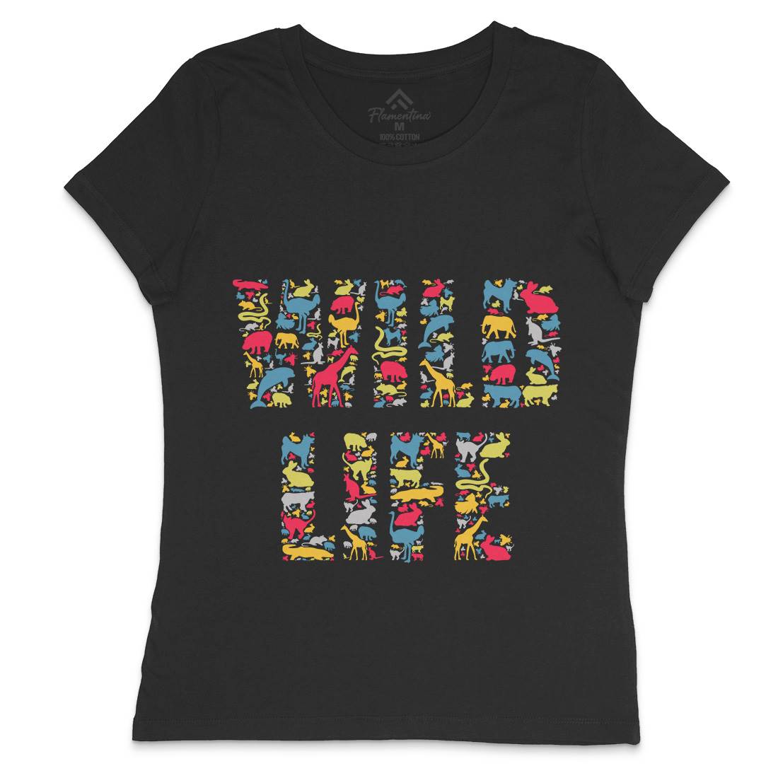 Wild Life Womens Crew Neck T-Shirt Animals B096