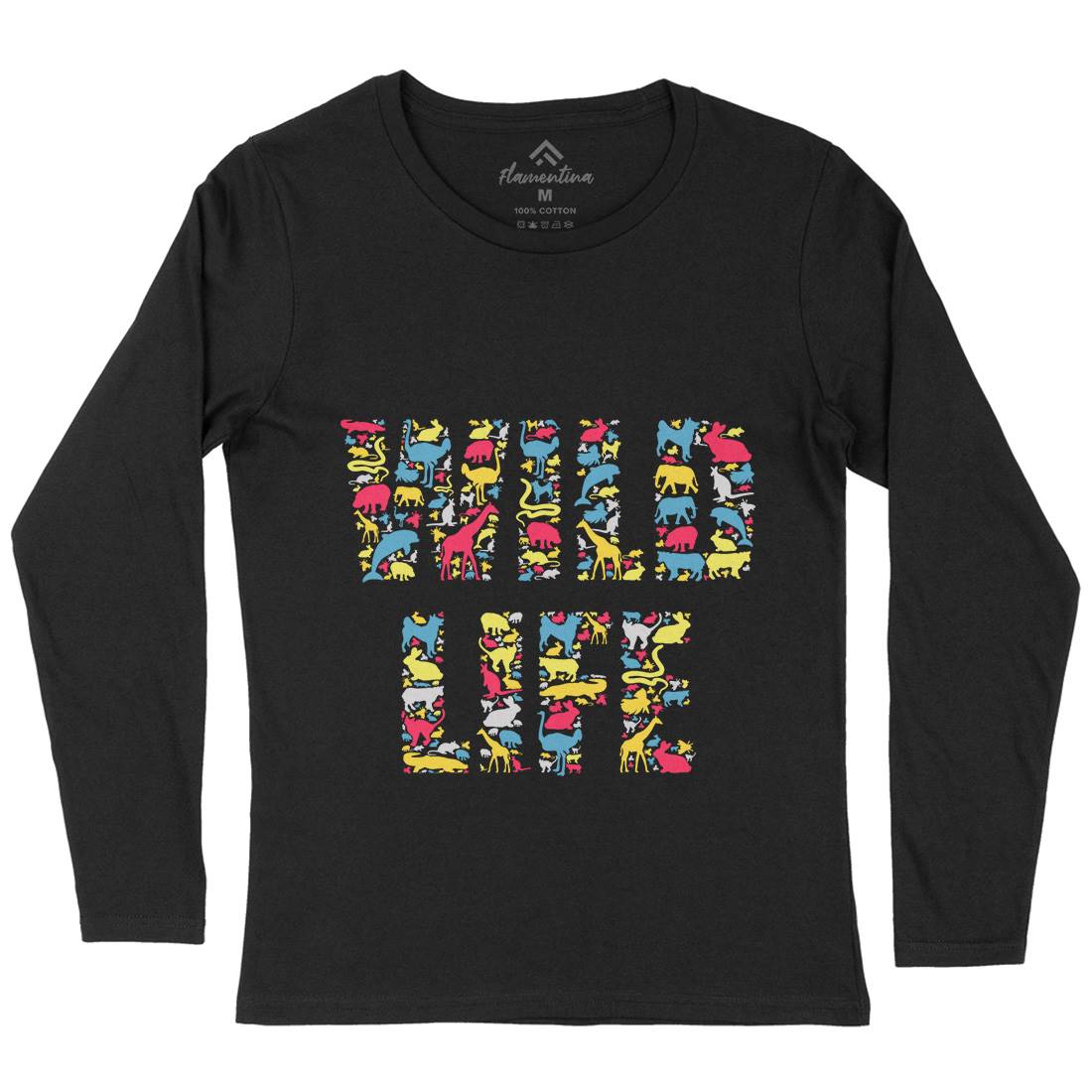 Wild Life Womens Long Sleeve T-Shirt Animals B096
