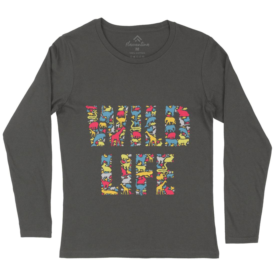 Wild Life Womens Long Sleeve T-Shirt Animals B096