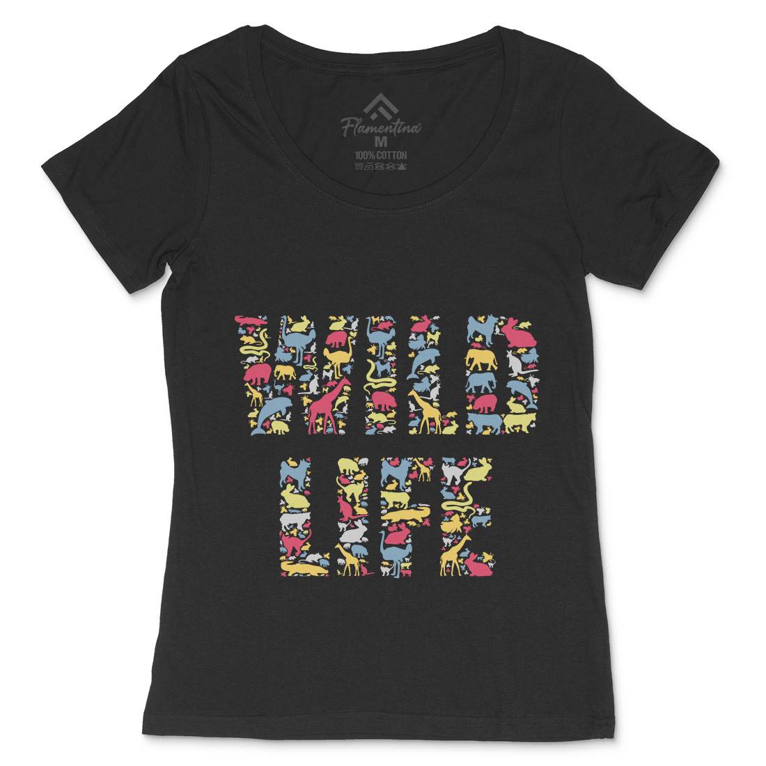 Wild Life Womens Scoop Neck T-Shirt Animals B096