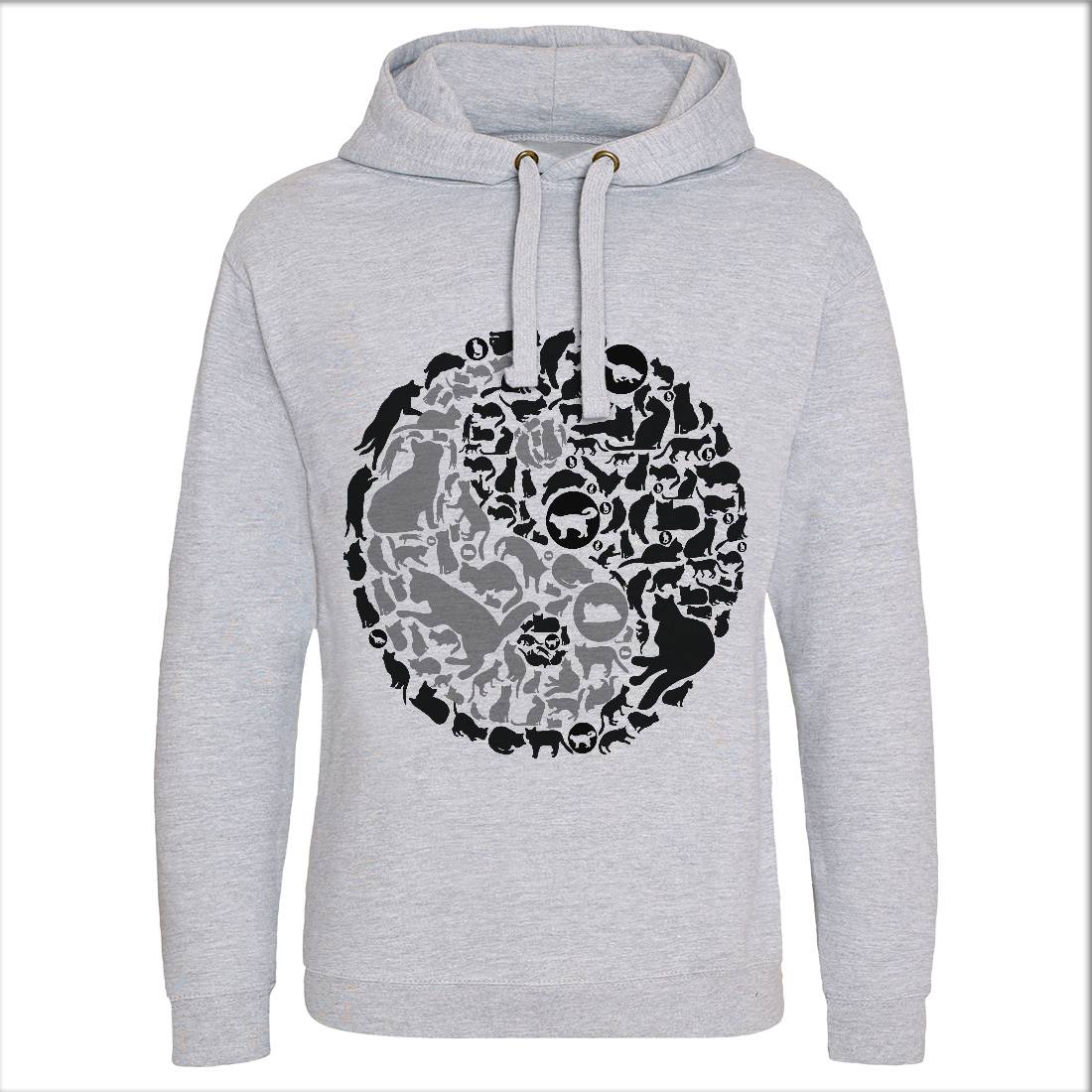 Yin Yang Cats Mens Hoodie Without Pocket Animals B097