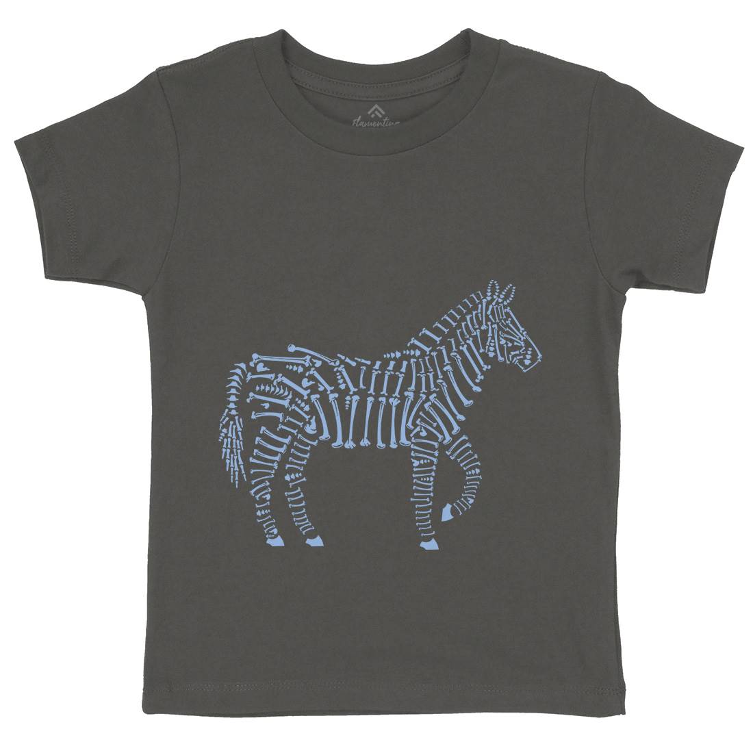 Zebra Bones Kids Organic Crew Neck T-Shirt Animals B098
