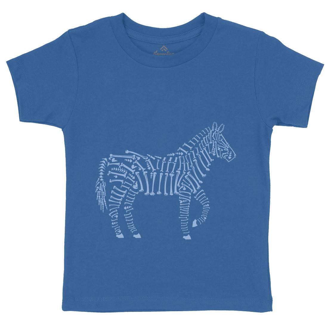 Zebra Bones Kids Crew Neck T-Shirt Animals B098
